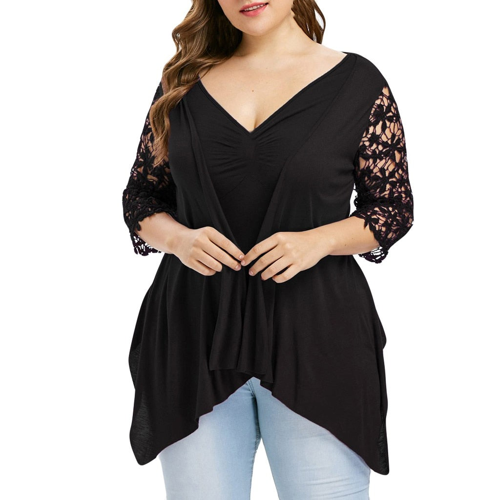 Mbluxy  Women's Blouse  Casual Half Sleeve V Neck