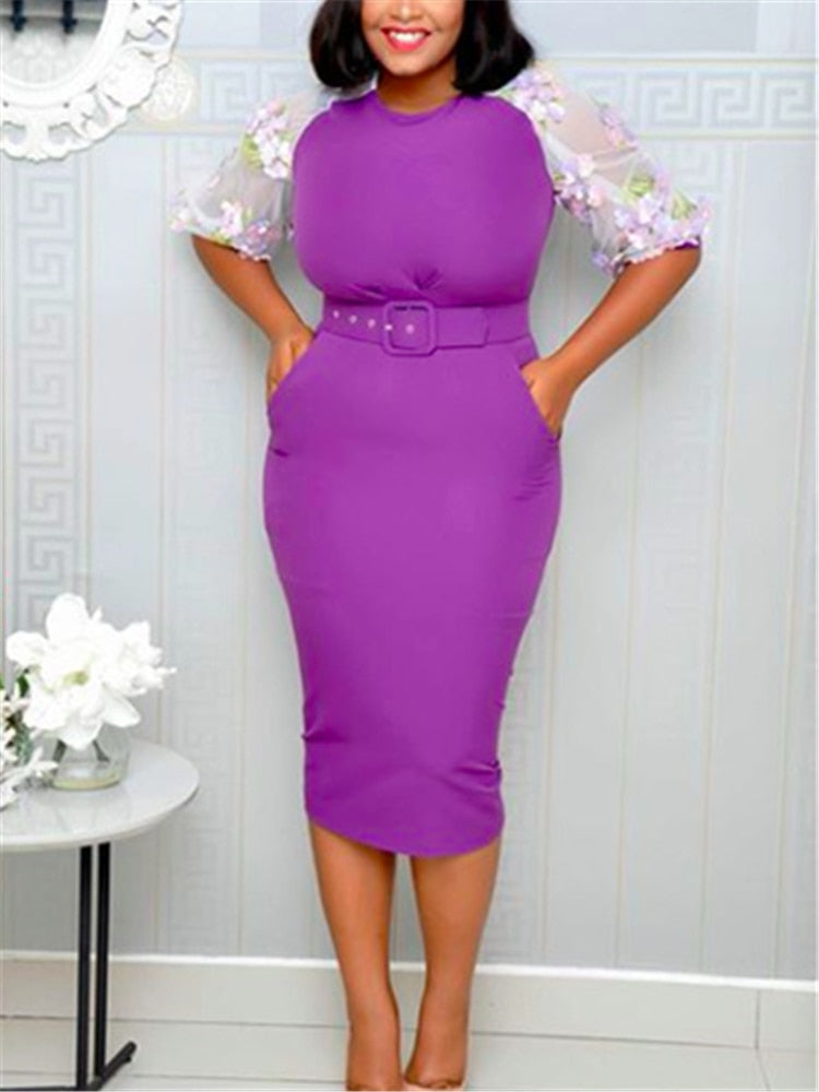 Mbluxy  Women Dresses Elegant Ladies Office wear