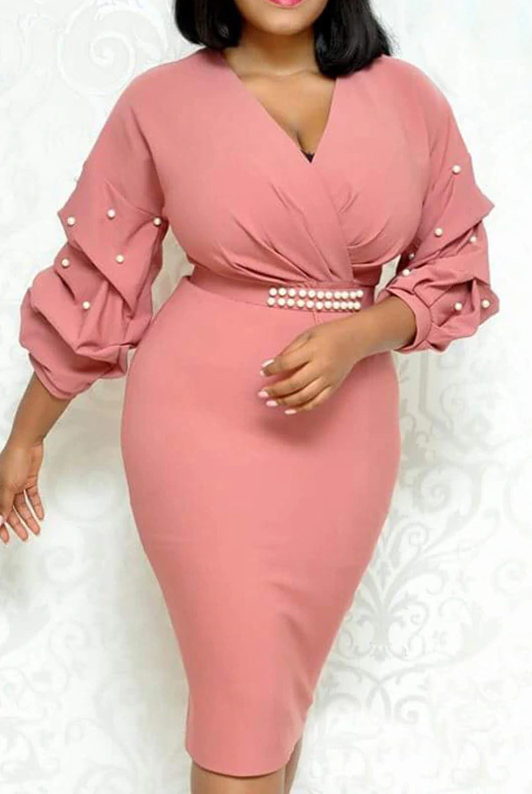 Mbluxy Pink White Women  Dress