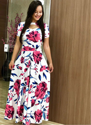 Mbluxy  Long Dress Floral Flower Print