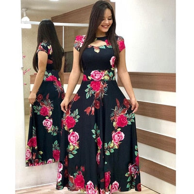 Mbluxy  Long Dress Floral Flower Print